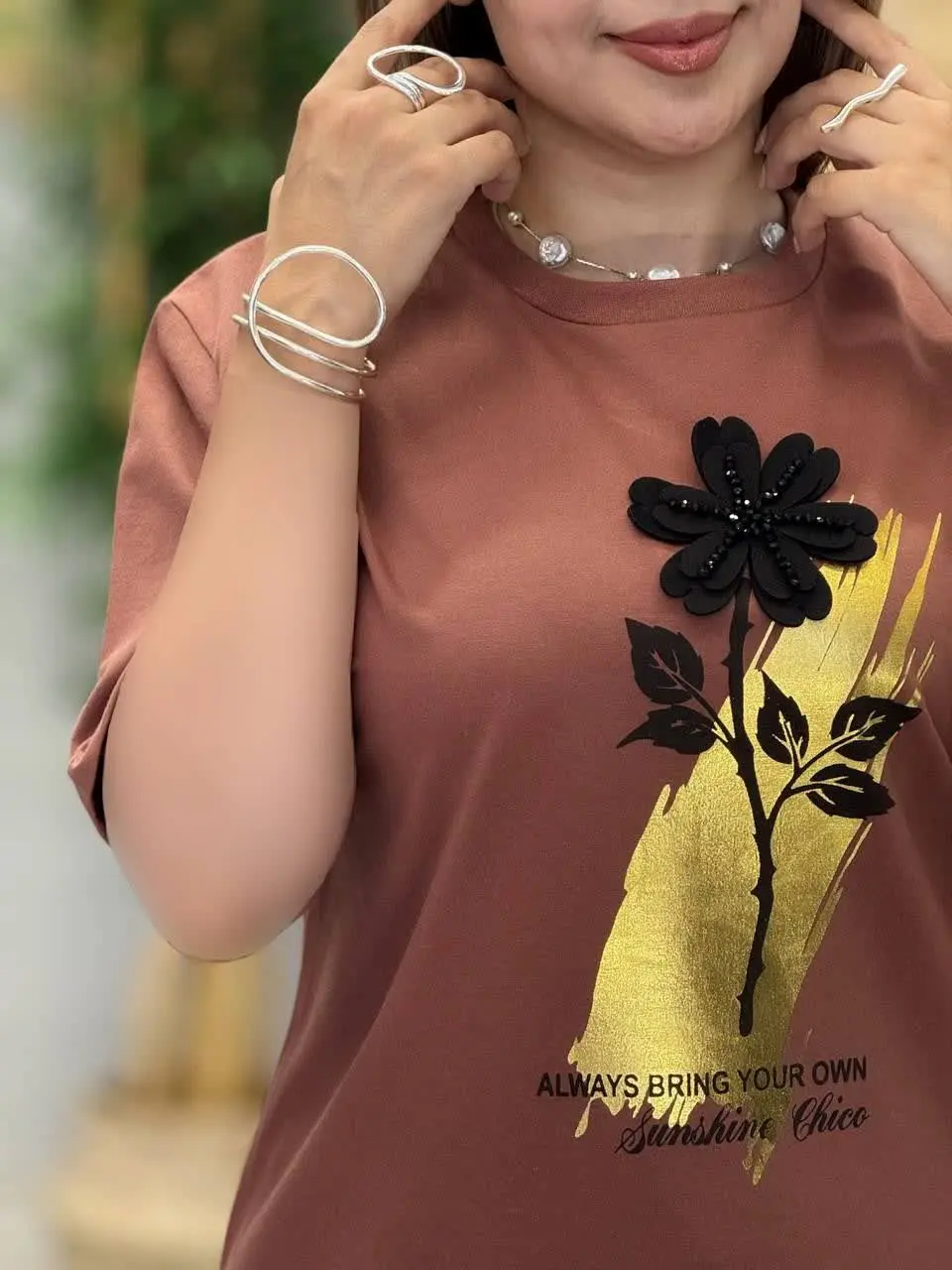 3418-تیشرت گل کد 453